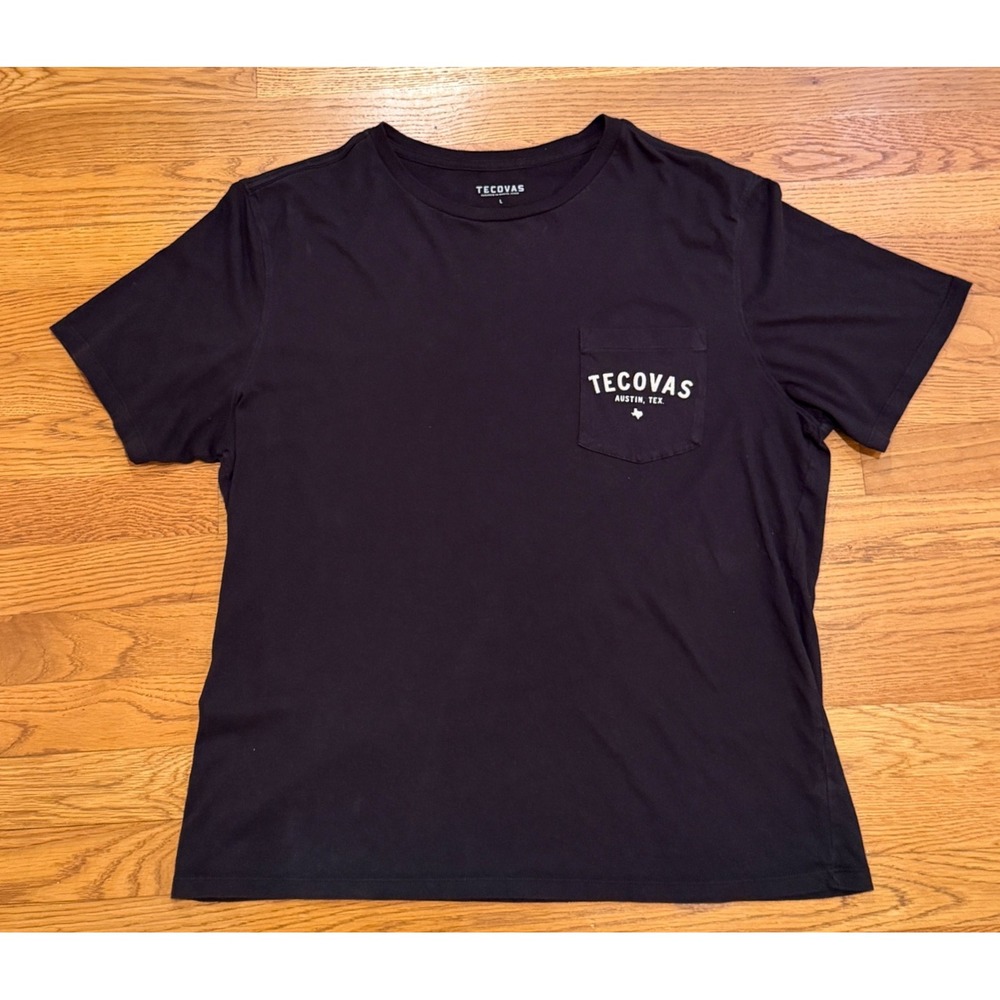 Tecovas Mens Black Austin Texas Graphic Pocket T-Shirt Size Large Short Sleeve